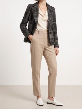 Zara Wool Blend Gray Plaid Lined Blazer Size Small